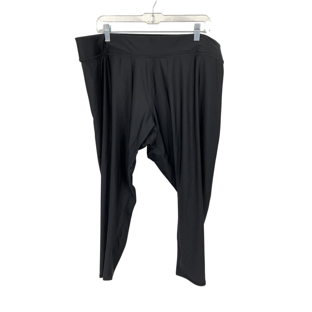 DSG Compression Mid Rise Tight Leggings Womens 3X Black Wide Waistband Tapered